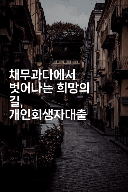 채무과다에서 벗어나는 희망의 길, 개인회생자대출-시네린