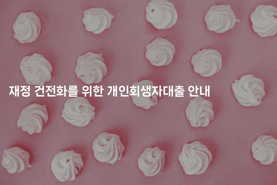 재정 건전화를 위한 개인회생자대출 안내-시네린