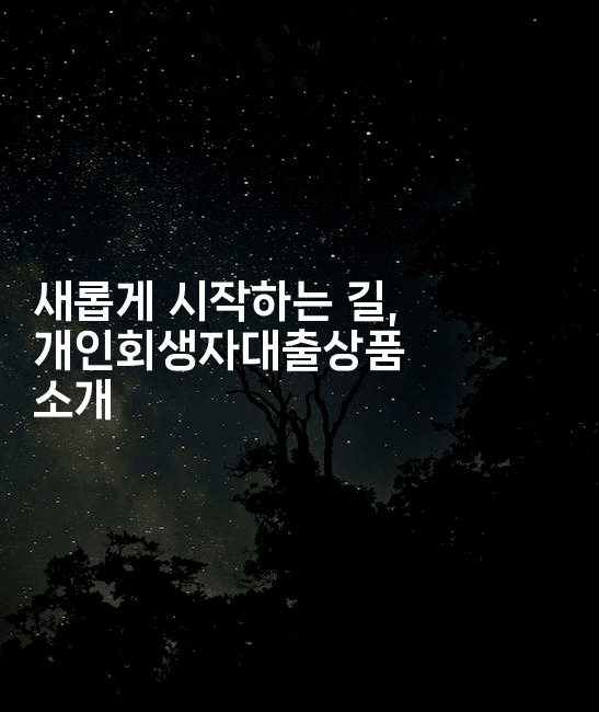 새롭게 시작하는 길, 개인회생자대출상품 소개-시네린